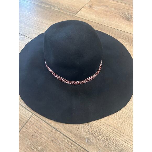 American Eagle Floppy Rancher Hat Navy Blue Red White Design One Size 100% Wool - Picture 4 of 4